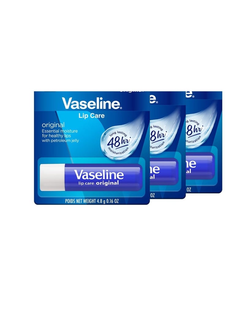 Vaseline Lip Care original Lip Balm Stick 4.8g (Pack of 3) - Image 1